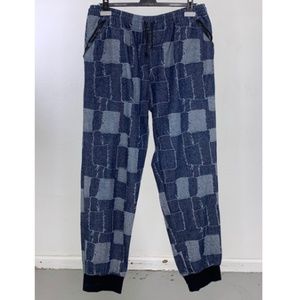Martin Keehn patchwork intarsia denim joggers